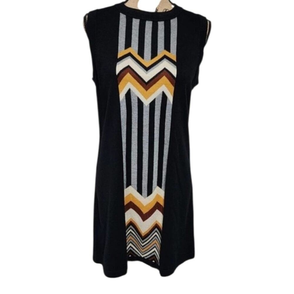 Missoni for Target 20th Anniversary Black Knit Chevron Shift Dress Womens Medium - Picture 2 of 8